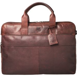 Pylos59 Laptoptas / Werktas / Aktetas - 17 inch - Buff Oily - Cognac