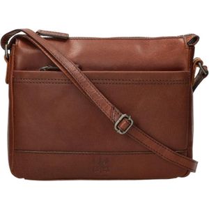 Cross Keys Kleine Crossbodytas / Schoudertas Leer - SAF - Cognac