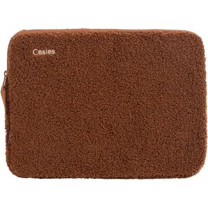 Casies Teddy laptop sleeve / hoes - 13 / 14 inch - Bruin - Fluffy laptophoes - case - Geschikt voor o.a. Macbook Air / Pro
