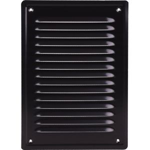 3BMT® Ventilatierooster Zwart - Luchtrooster - Ventilatie Rooster - Schoepenrooster & Lamellenrooster - 23 x 16,5 cm buitenzijde