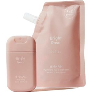 HAAN Handzeep Bright Rose 30ml & Refill Pack 100ml - Handspray - Navulling - Navulzak - Set van 2
