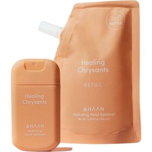 HAAN Handzeep Healing Chrysants 30ml & Refill Pack 100ml - Handspray - Navulling - Navulzak - Set van 2