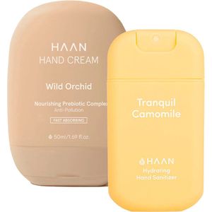 HAAN Hand Creme Handspray Tranquile Camomile & Handcrème Wild Orchid - Set van 2 Stuks - Duo-pack - Navulbaar