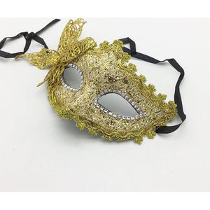 Venetiaans Masker - Vlindermotief - Stof - Goud