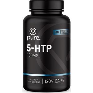Pure. 5-HTP - 120 v-caps - 100mg - aminozuur - vegan - melatonine - tekort verleden tijd