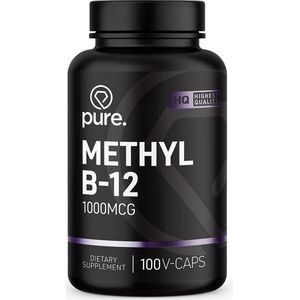 PURE Methyl B-12 - 1000mcg - 100 V-Caps - vitamine B-12 - methylcobalamine B-12 - vegan capsules
