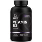 PURE Vitamine D3 - 3000IU - 180 vegan capsules - vitamin D-3