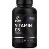 PURE Vitamine D3 - 3000IU - 180 vegan capsules - vitamin D-3