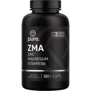 Pure. ZMA - 180 V-Caps - zinc - magnesium - vitamine B6- mineralen - capsules