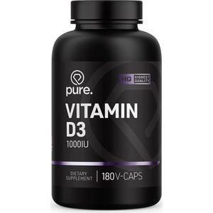 PURE Vitamine D3 - 1000IU - 180 vegan capsules - vitamin D-3