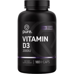 Pure. Vitamine D3 - 2000IU – 180 vegan capsules - vitamin D-3