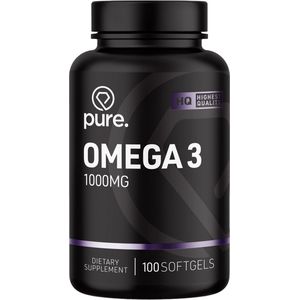 Pure. Omega-3 - 100 softgels - 1000mg - met vitamine E - EPA + DPA - vetzuren