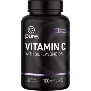 Pure. Vitamine C met bioflavonoïden - 100 V-Caps - 1000mg - ascorbinezuur - capsules