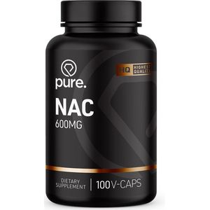 PURE NAC (N-Acetyl Cysteine) 600mg - 100 vegan capsules - aminozuren