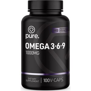Pure. Omega 3-6-9 - 100 softgels - 1000mg - visolie - lijnzaadolie - vetzuren - hart en bloeddruk