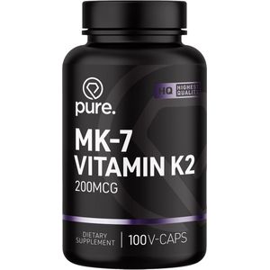 Pure. Vitamine K2 MK-7 - 100 vegan capsules - 200mcg - vitamine K