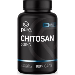 PURE Chitosan - 500 mg - 100 capsules - goed voor cholesterolspiegel