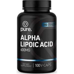 PURE Alpha Lipoic Acid - 600mg - 100 vegan capsules - antioxidant