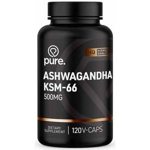 Pure - Ashwagandha KSM - 500mg Capsules - Plantaardig - Vrij van Toevoegingen