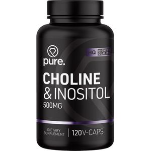 Pure. Choline & Inositol – 250mg Choline – 250mg Inositol – 120 capsules – Ondersteunt de leverfunctie en hartgezondheid