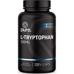 Pure. L-Tryptophan - 120 v-caps - 500mg - L-Tryptofaan - aminozuur - voedingssupplement
