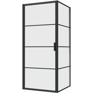 Douchecabine 90x90x200cm serie Rafaella mat zwart 6mm Nano veiligheidsglas