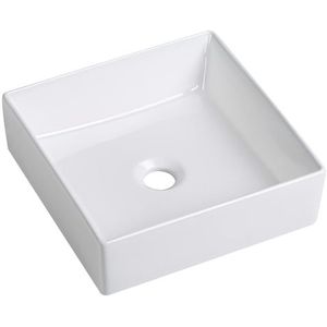 Wastafel Andrea 44x44x10cm glans wit met 1 kraangat