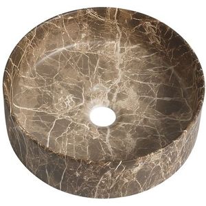Waskom Valentina 35x35x14cm marmerlook wit grijs