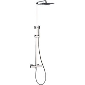 Opbouw regendouche 25cm vierkant hoofddouche thermostatisch chroom