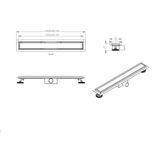 RVS Douchegoot compleet met flens 100x7x6,7cm Tegelrooster