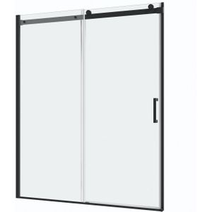 Douchewand met schuifdeur 120x200cm 8mm Nano glas mat zwart serie Lio