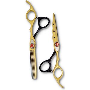 Achilles® Professionele Kappersschaar Set 6 Inch - Knipschaar - Effileerschaar - Coupeschaar