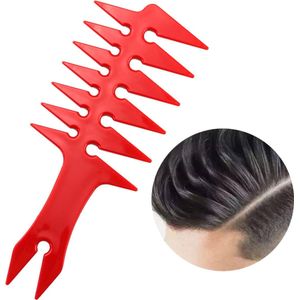 Texturizing Kam Rood - Kam - Barbier Kam - Haarkam met extra brede tanden