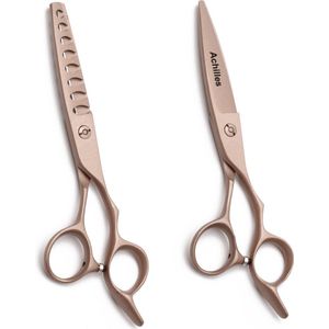 Achilles® Champagne Gold Kappersschaar Set - Complete Kappersset - Hair Scissors - Coupeschaar