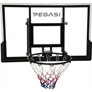Pegasi Basketbalbord buiten en binnen met verende basketbalring - 122 x 82 cm - Incl. bevestiging - 008