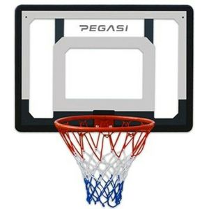 Pegasi Basketbalbord buiten en binnen met basketbalring met net - 82 x 58 cm - Incl. beugels en muurbevestiging