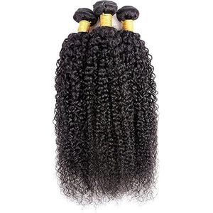 Human Hairweaves | Kinky Curly | 12"" / 30cm | Natural color 1B Zwart / Bruin| Brazillian Remy Hair