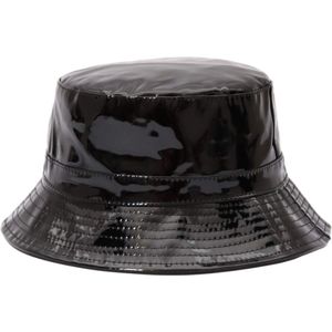Bucket Hat Lak - Maat 56/58 Regenhoed Waterdicht Hoedje Zonnehoed Vissershoed - Zwart
