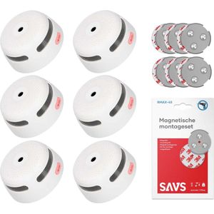 X-Sense XS01 Rookmelder - 6 pack + SAVS® Montageset