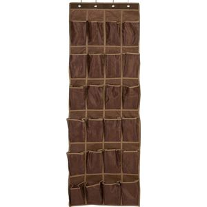 Schoenenkast - Bruin - Schoenenzak 24 Vakken - Opbergen van Schoenen aan Deur