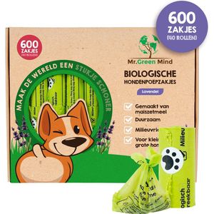 WOOFY Hondenpoepzakjes - 60 duurzame zakjes - Biologisch afbreekbaar - T.U.V