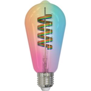 Ledvion LED Lamp Filament, Smart Lamp, Dimbare LED Lamp, Verlichting, Plafondlamp, E27 LED Lamp, Wifi, App, RGB + CCT Lamp, 7W