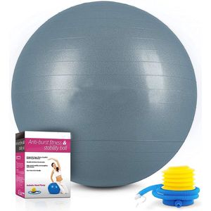 Sens Design Zitbal Fitnessbal Yogabal Gymbal - 85 cm - grijsblauw incl. pomp