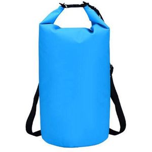 Waterdichte Rugtas - 15 Liter - Blauw - Dry Bag - Waterdichte zak - Waterproof - Kanotas - Zeiltas - Boottas - 26 x 54 cm - Rugzak Waterdicht Volwassenen