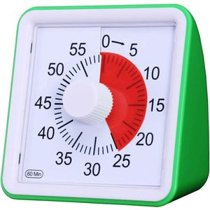Hoogwaardige Leerklok voor Kinderen - Timer Kind Groen - Vergaderklok - Aftelklok - Leerklokken - Kookwekker Analoog - Leer Klok kijken - Time - Educatieve Klok - Huiswerk Hulp - Educatief Speelgoed - Thuisonderwijs