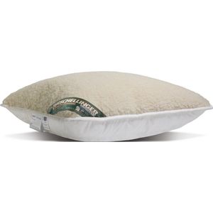 Terschellinger Wollen Vacht Hoofdkussen - IWS Gecertificeerd Zuiver Wolbolletjes Kussen - Luxueus Wolvacht - 100% Natuurlijk Medium Hoofdkussen - in dikte aanpasbaar - 60x70cm