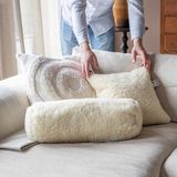 Terschellinger Wollen Nekrol Kussen - Schapenvacht 50x18cm - Superzacht - Zuivere Scheerwol Gevuld