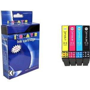 Inkmaster premium huismerk ink cartridges voor Epson T0715, multipack van 4 stuks (T0711 T0712 T0713 T0714) voor Epson Stylus D120, S20, S21, SX100, SX105, SX110, SX115, SX200, SX205, SX210, SX215, SX218, SX400, SX405, SX410, SX415, SX510W, SX600FW,