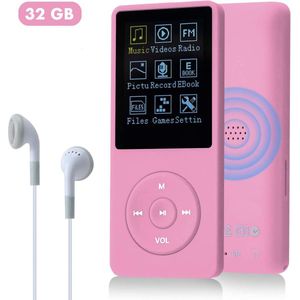 Dynabright MP3 Speler - Bluetooth - 32GB Memory Card - Roze - Mp3/Mp4 - FM Radio - Incl Oortjes - Mp3 speler Met Radio