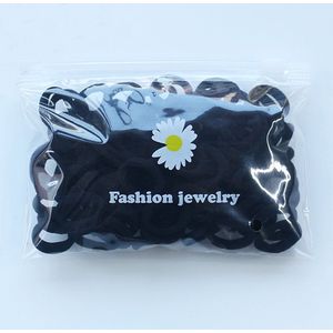Zachte Haarelastiekjes - Dikke Haarelastiekjes - 100 stuks - Zwart - 20mm - 5mm Dik - Elastiek - Haar Accessoires - Kinderen - Peuter - Baby - Meisjes - Dames - Gift - Cadeau